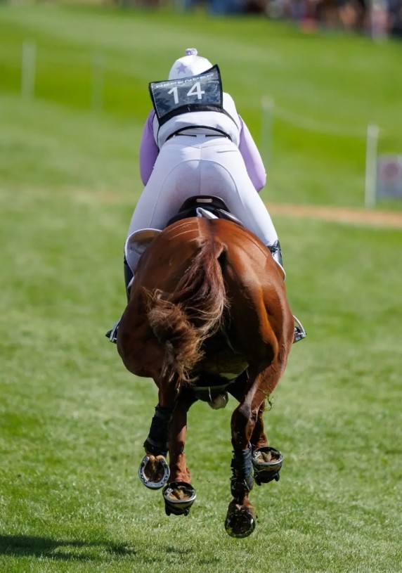 Horse and rider competing during Burghley Horse Trials 2026